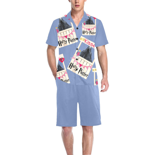 Harry Potter - Free Kisses Men's V-Neck Short Pajama Set