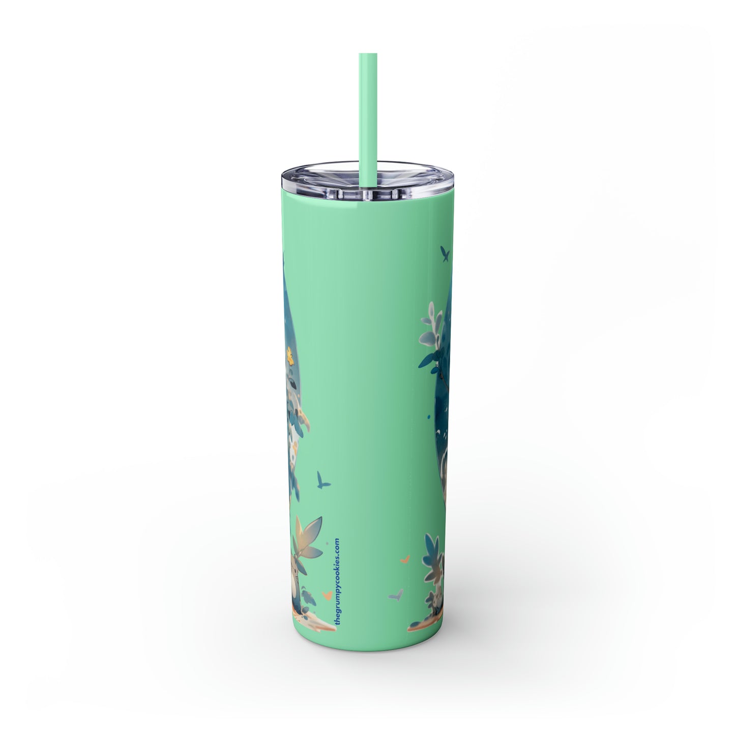 Totoro In Space Skinny Tumbler with Straw, 20oz