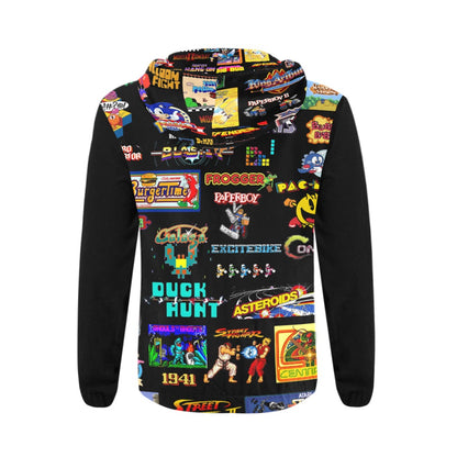 The Grumpy Cookies - Old School Gamer Men's All Over Print Full Zip Hoodie