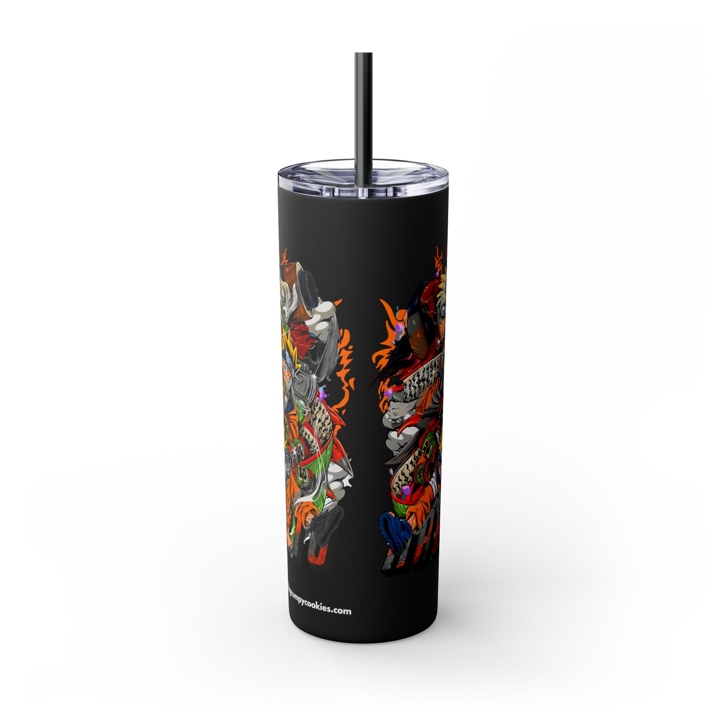 The Many Faces of Naruto Skinny Tumbler with Straw, 20oz