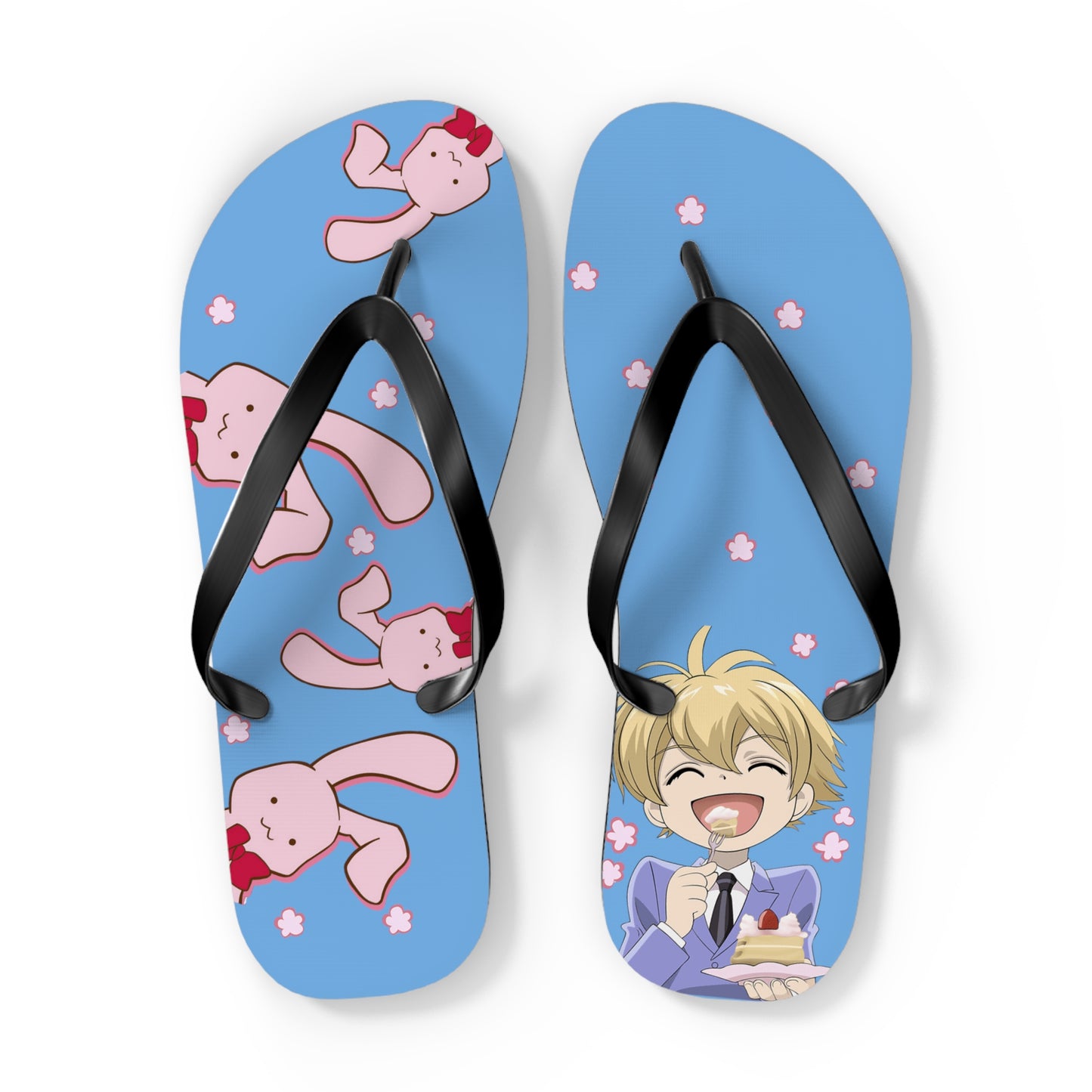 Honey-kun loves Usa-chan and Cakey Unisex Flip Flops