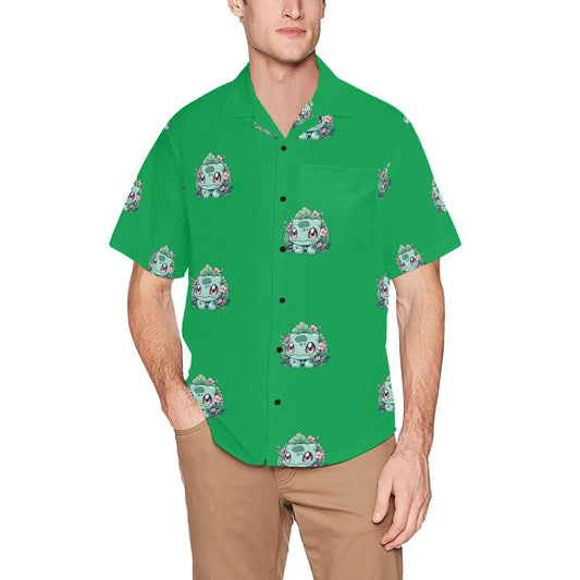 Pokemon - Flowering Bulba Hawaiian Shirt with Chest Pocket