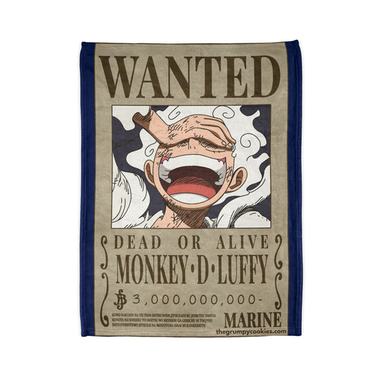 Luffy Fifth Gear Wanted Poster Polyester Blanket