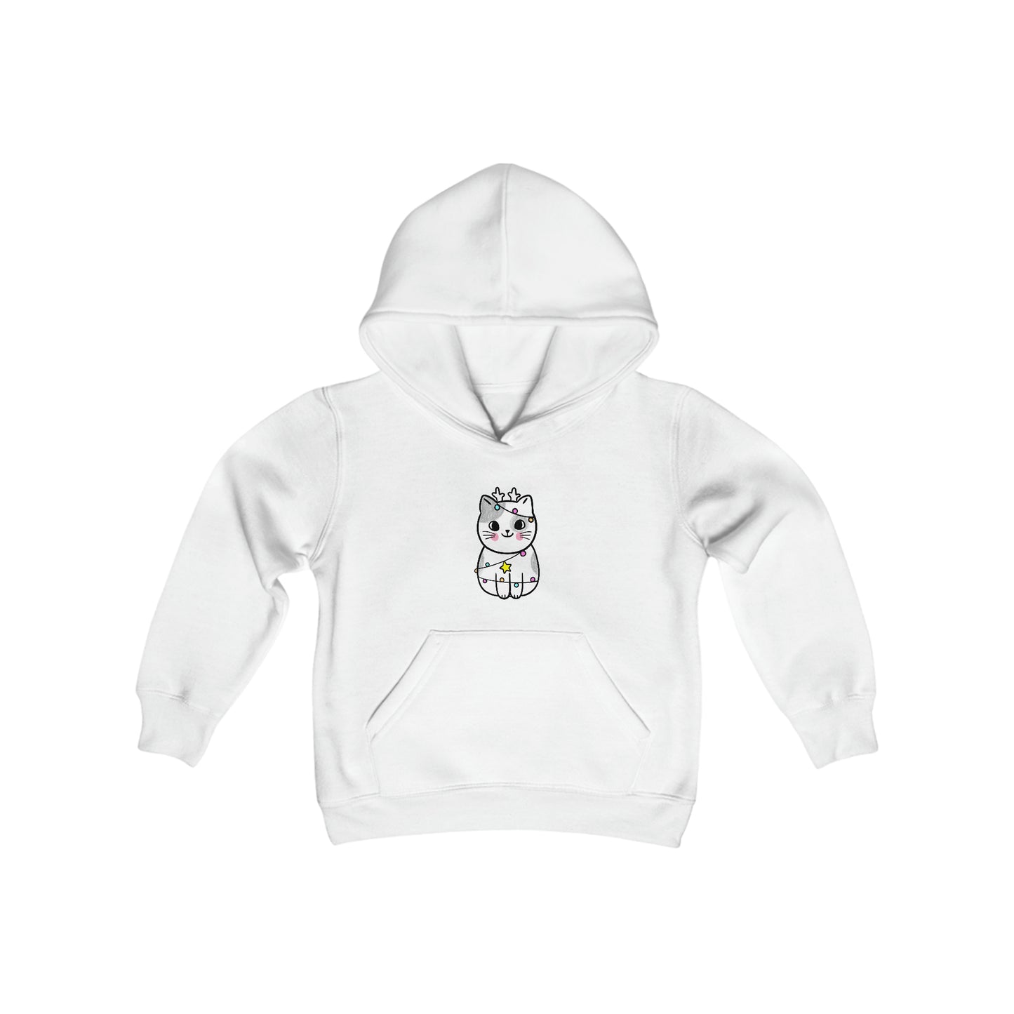 Tangled Reindeer Kitty Youth Heavy Blend Hooded Sweatshirt