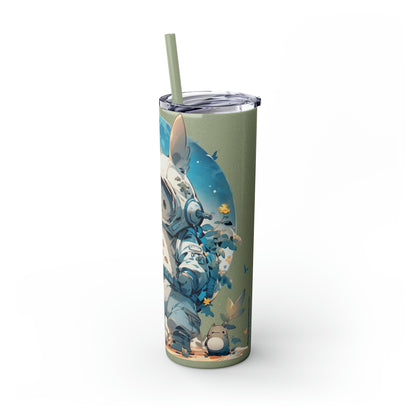 Totoro In Space Skinny Tumbler with Straw, 20oz