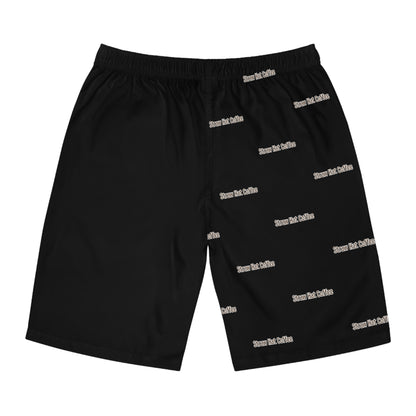 Burn It Up Straw Hat Coffee Men's Board Shorts (AOP)