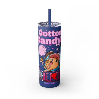 One Piece - Chopper Loves Cotton Candy Skinny Tumbler with Straw, 20oz