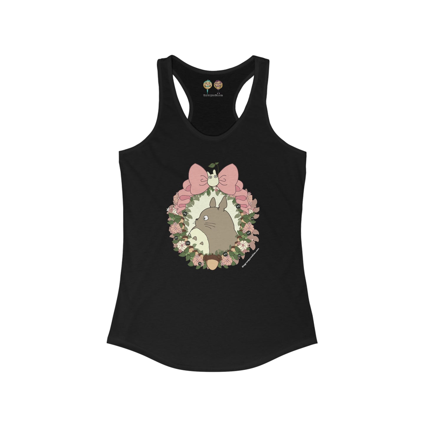 Totoro Wreathed in Cuteness Women's Ideal Racerback Tank