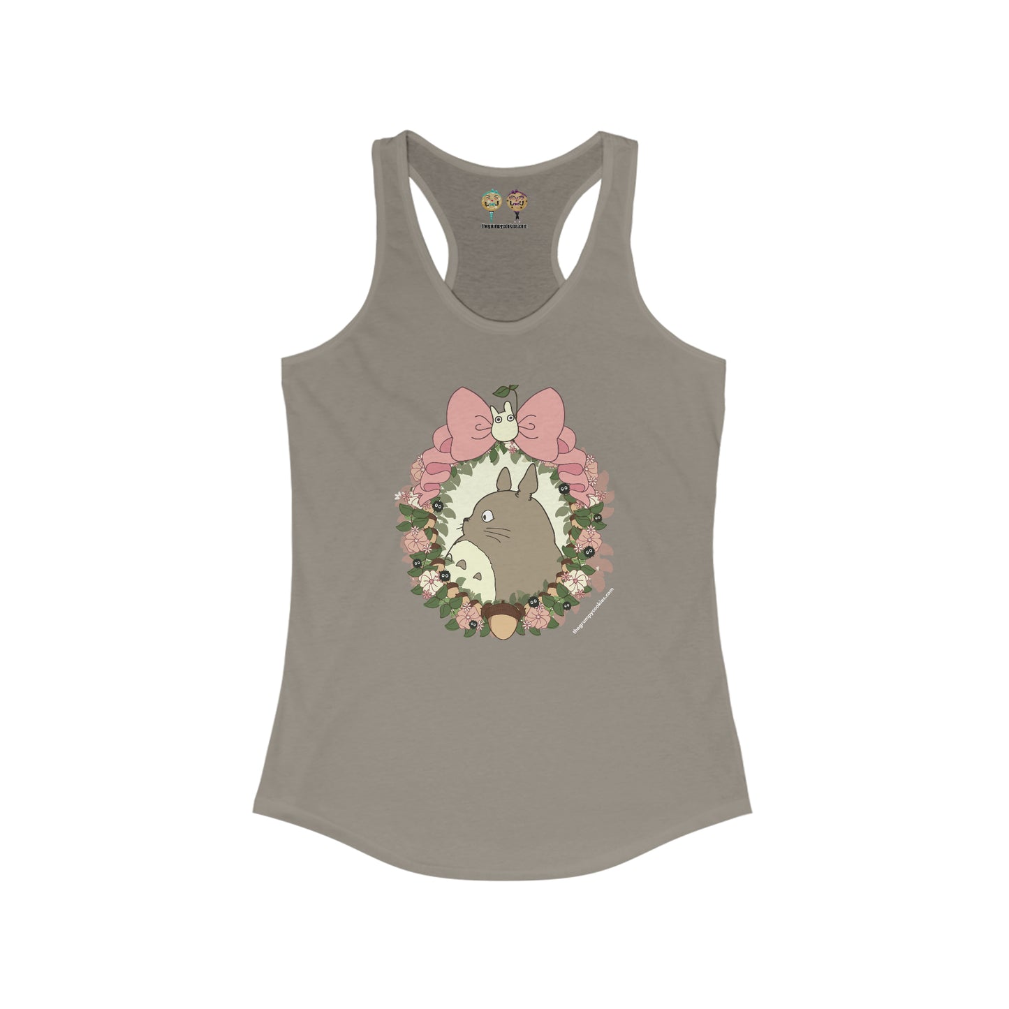 Totoro Wreathed in Cuteness Women's Ideal Racerback Tank