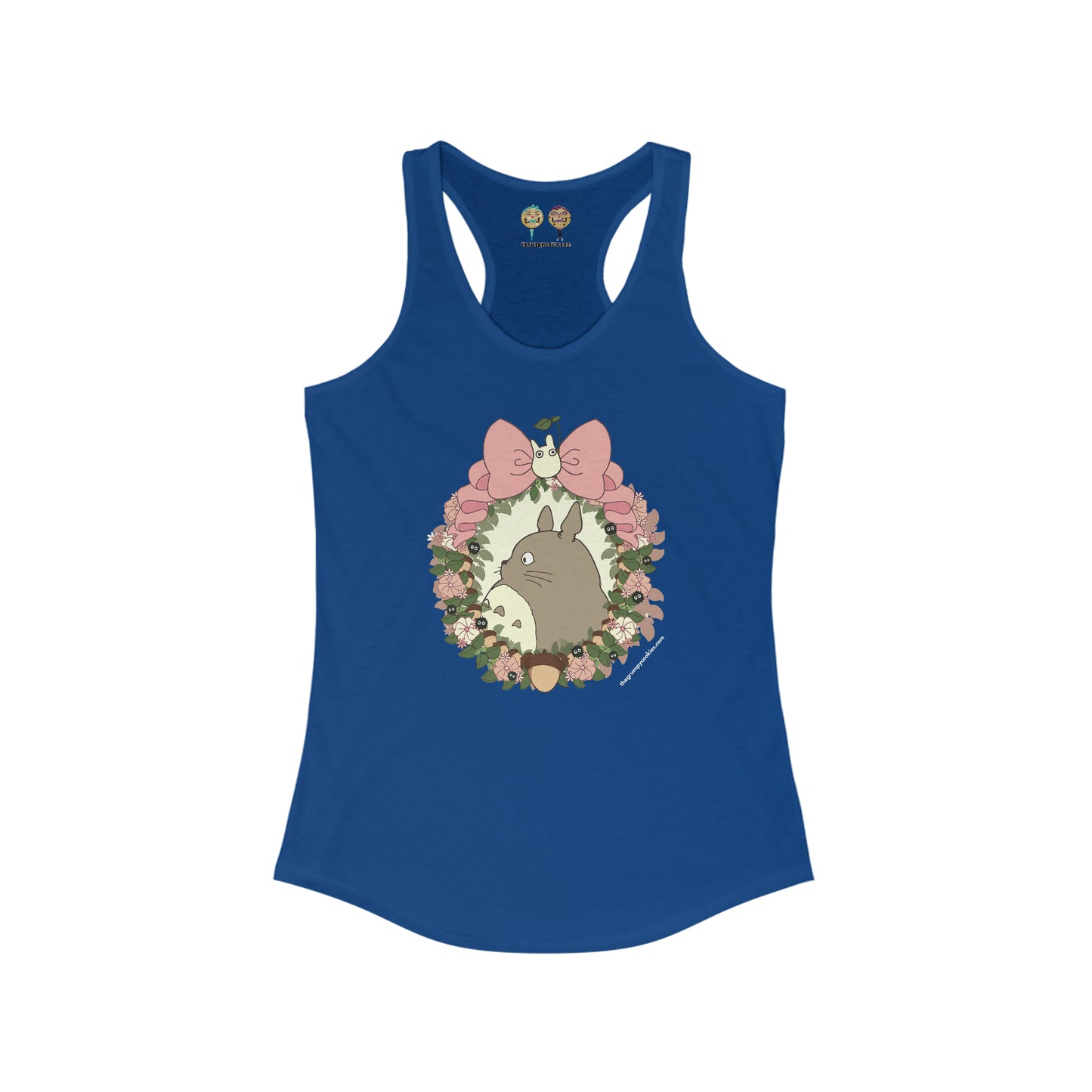 Totoro Wreathed in Cuteness Women's Ideal Racerback Tank