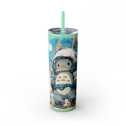 Totoro In Space Skinny Tumbler with Straw, 20oz