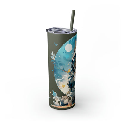 Totoro In Space Skinny Tumbler with Straw, 20oz