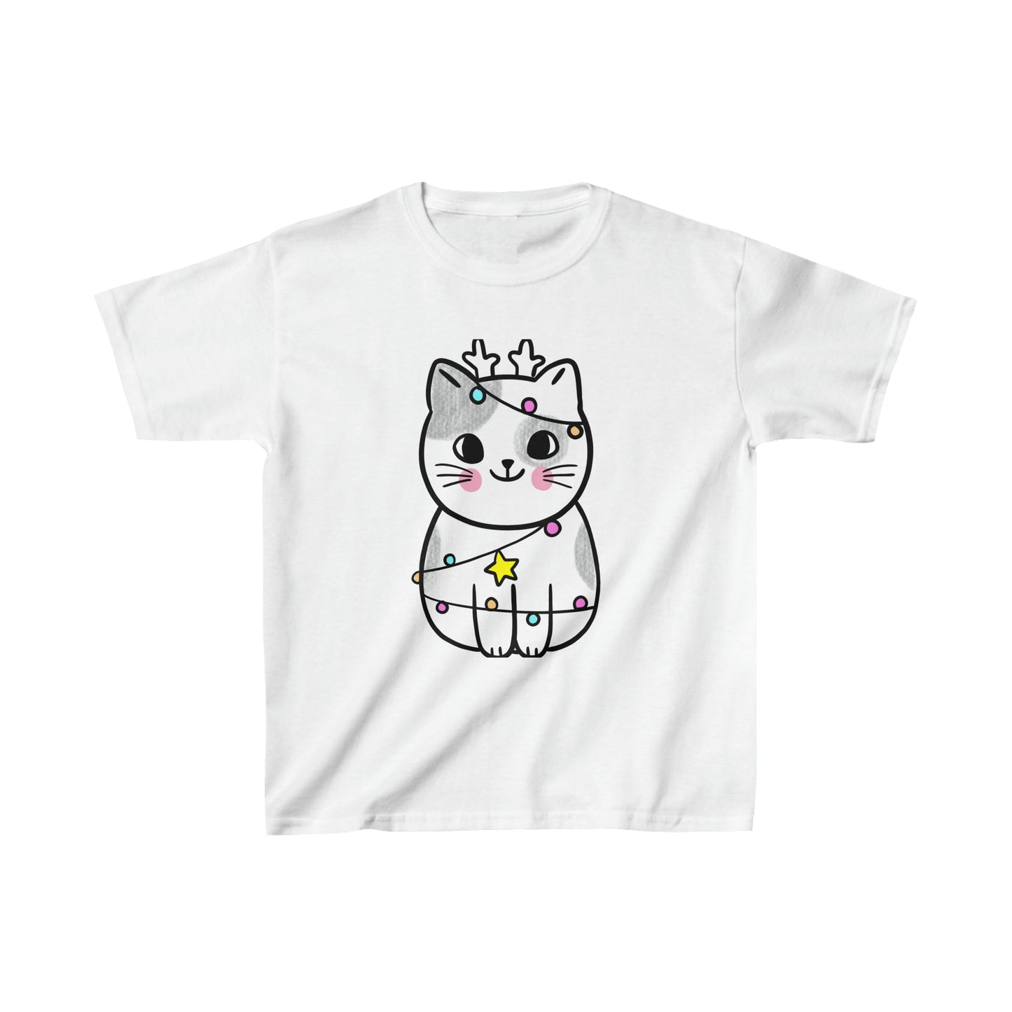 Tangled Reindeer Kitty Kids Heavy Cotton™ Tee