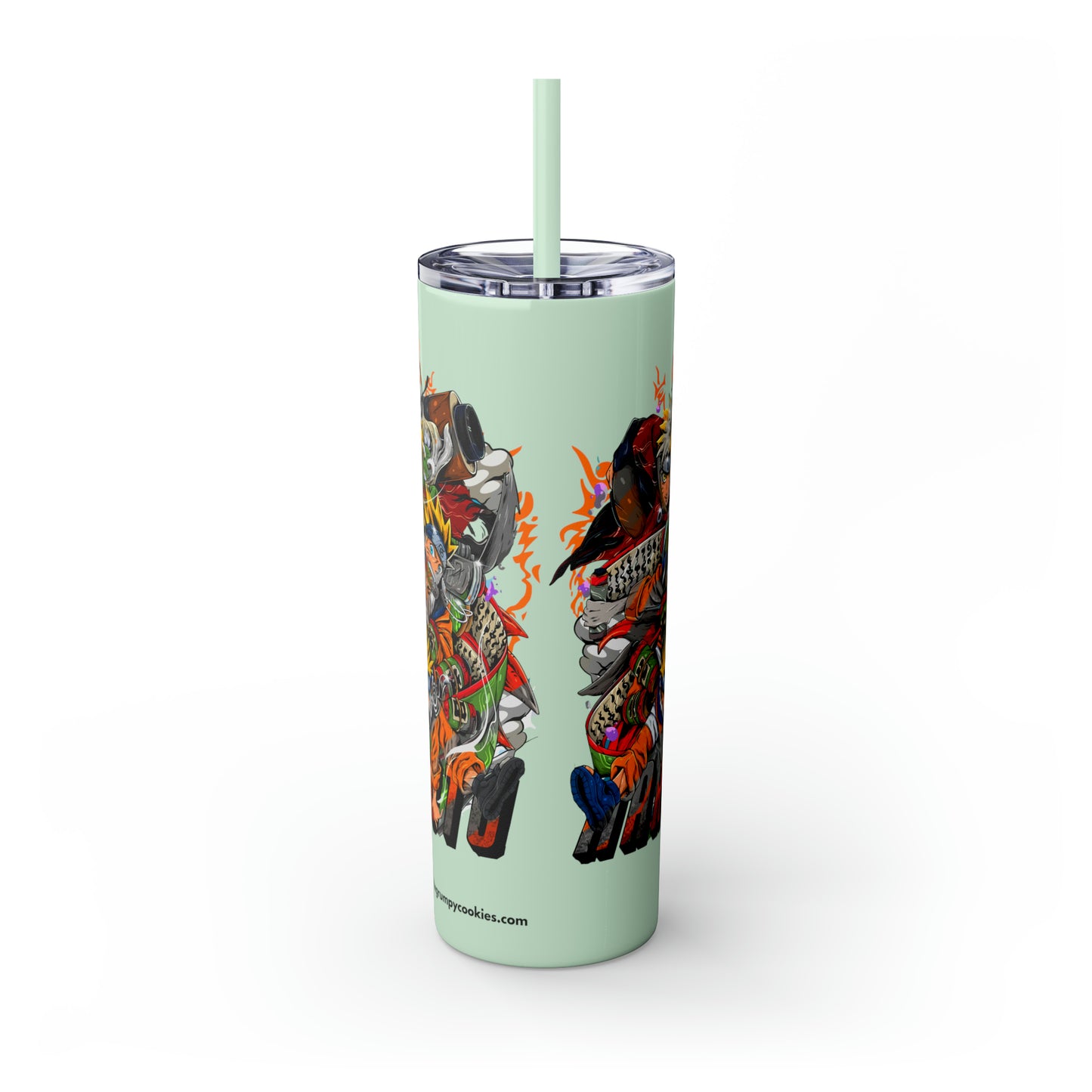 The Many Faces of Naruto Skinny Tumbler with Straw, 20oz