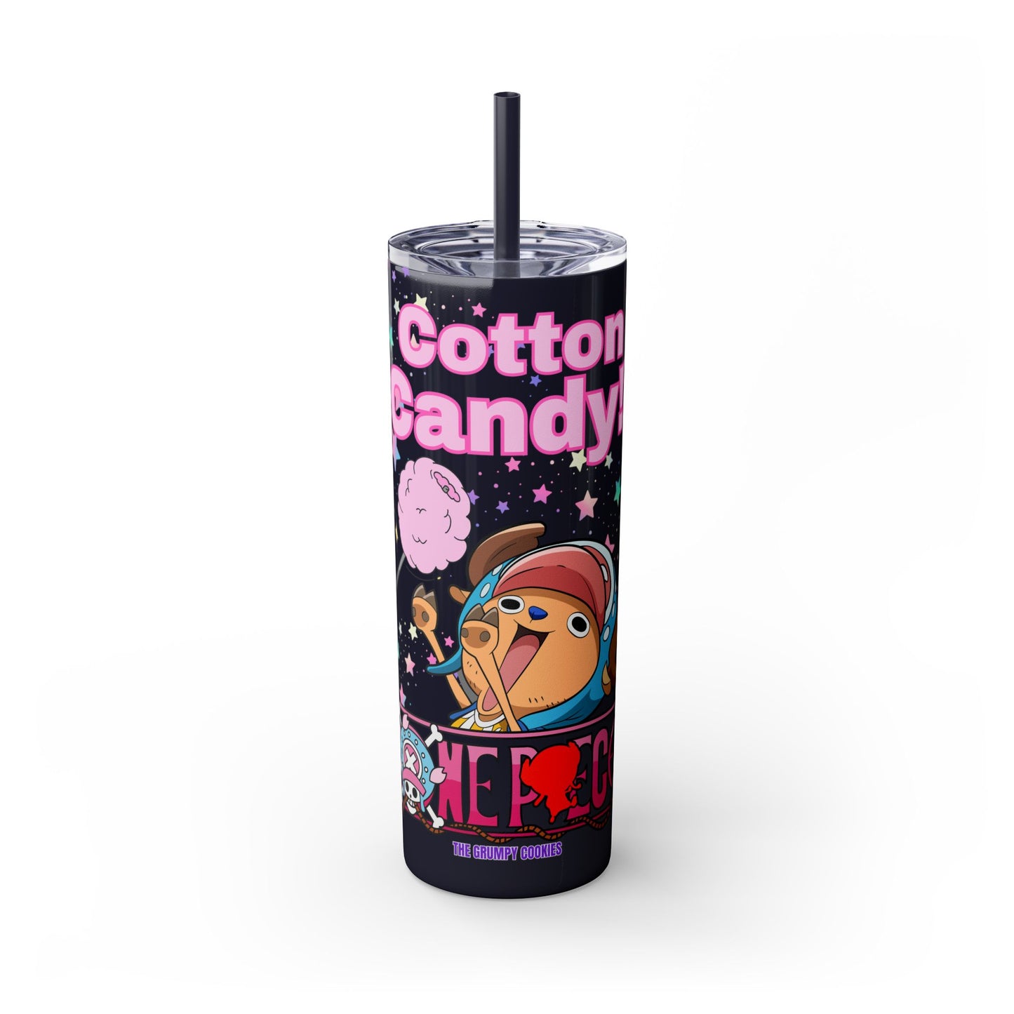 One Piece - Chopper Loves Cotton Candy Skinny Tumbler with Straw, 20oz