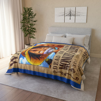 Luffy Wanted Poster Polyester Blanket