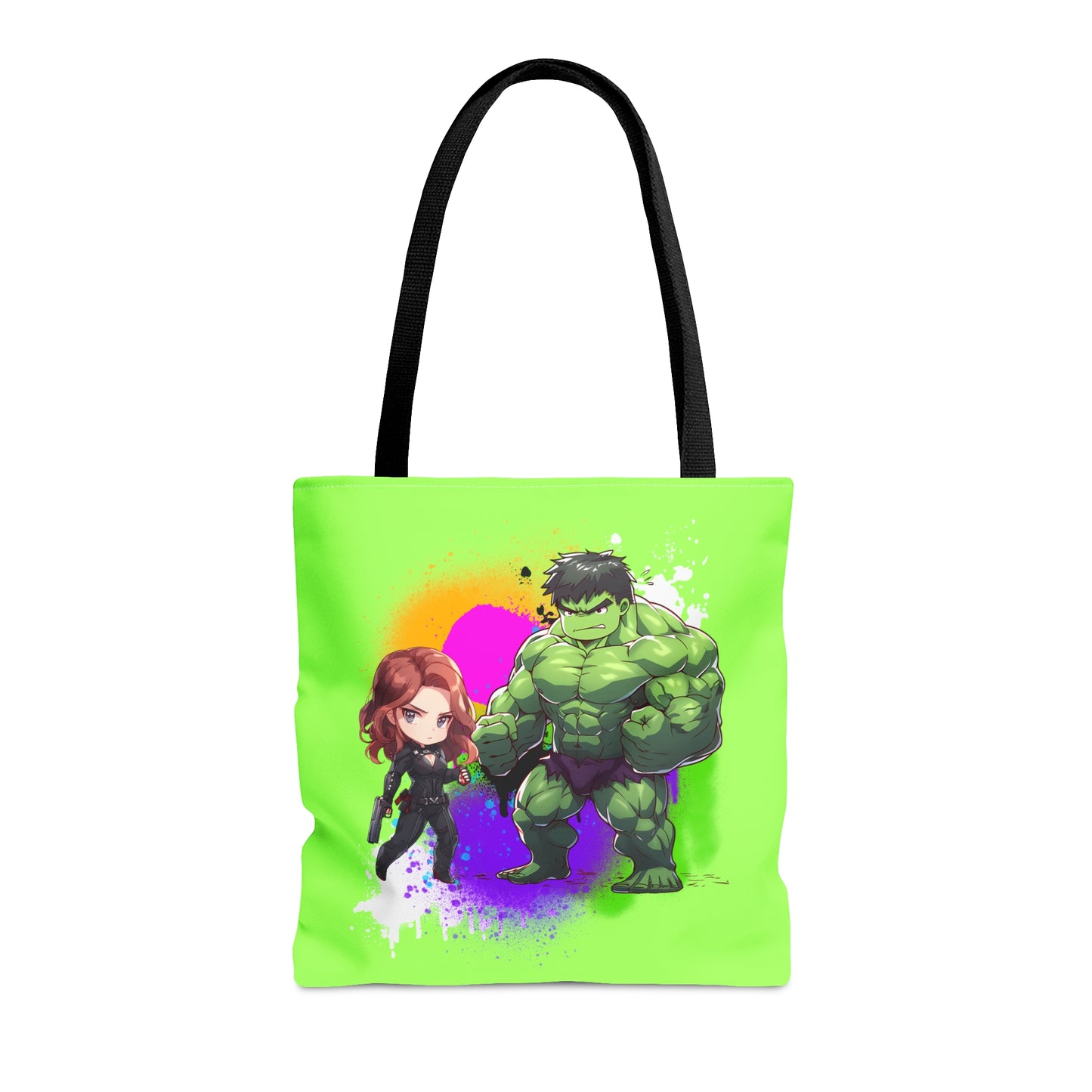 Hulk Loves Black Widow Green Tote Bag