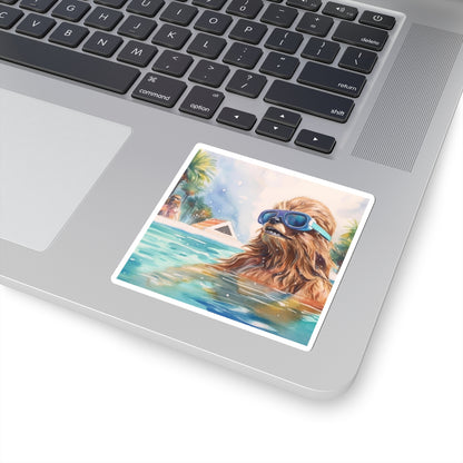 Chewbacca at the Pool Party Kiss-Cut Stickers