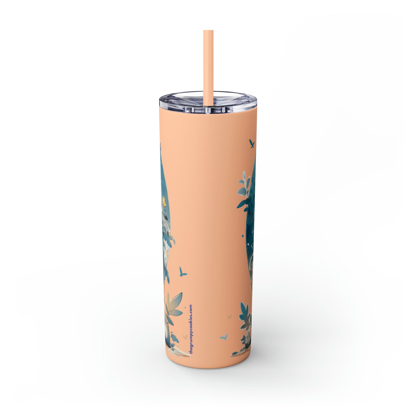 Totoro In Space Skinny Tumbler with Straw, 20oz