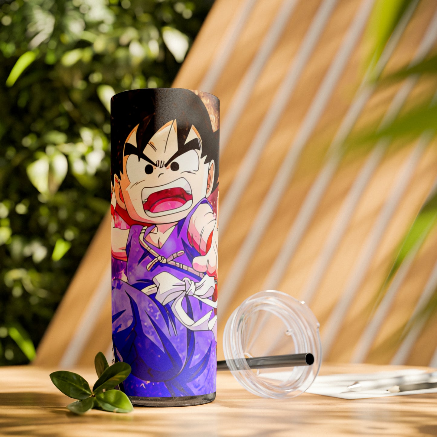 Kid Goku Skinny Tumbler with Straw, 20oz