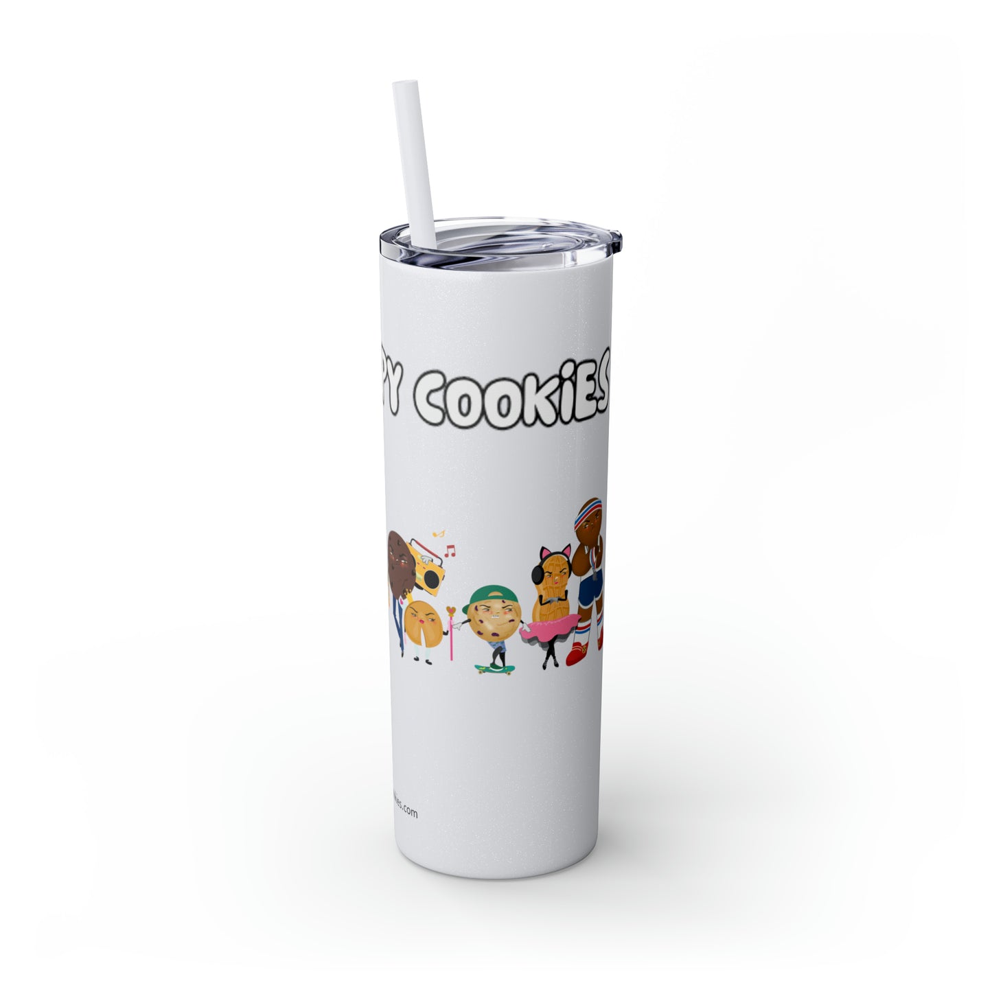 The Grumpy Cookies Crew Skinny Tumbler with Straw, 20oz