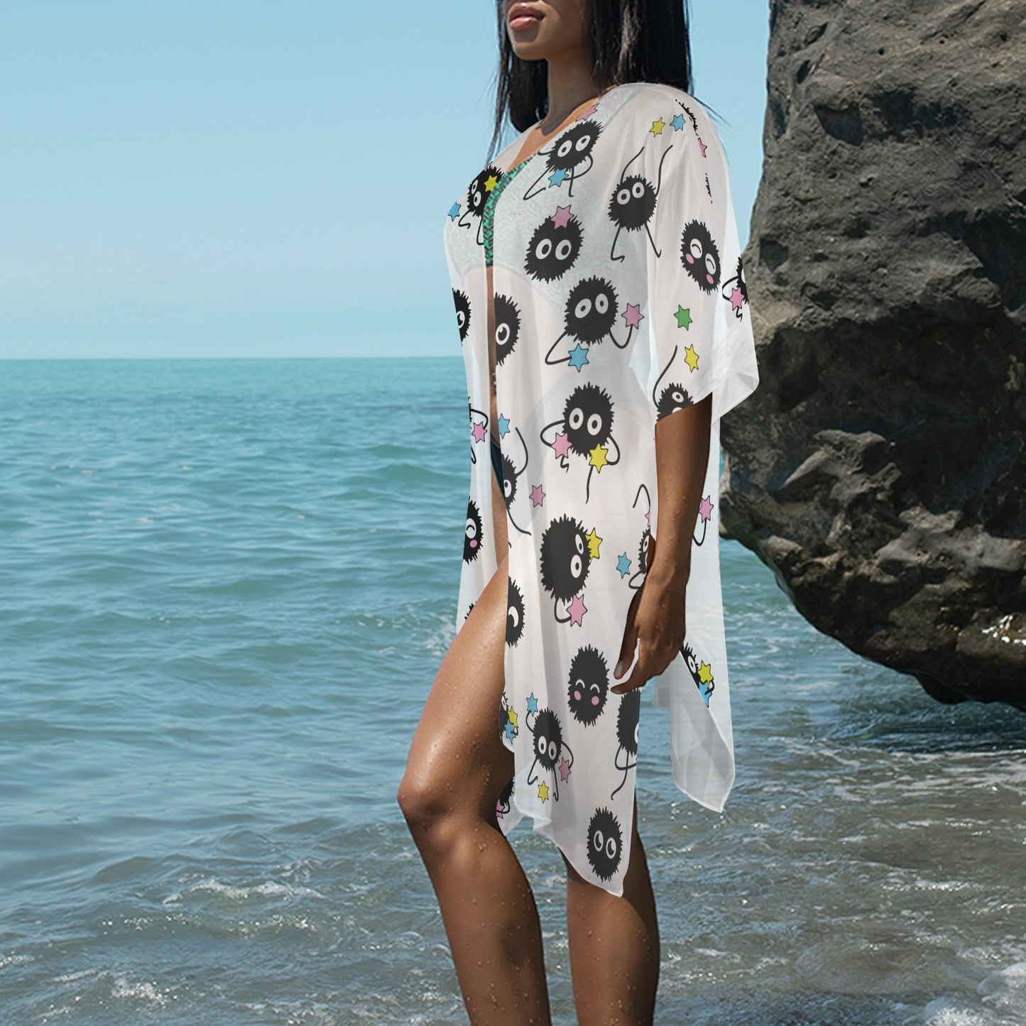 Spirited Away- No Face & Friends Women's Long Cover Up