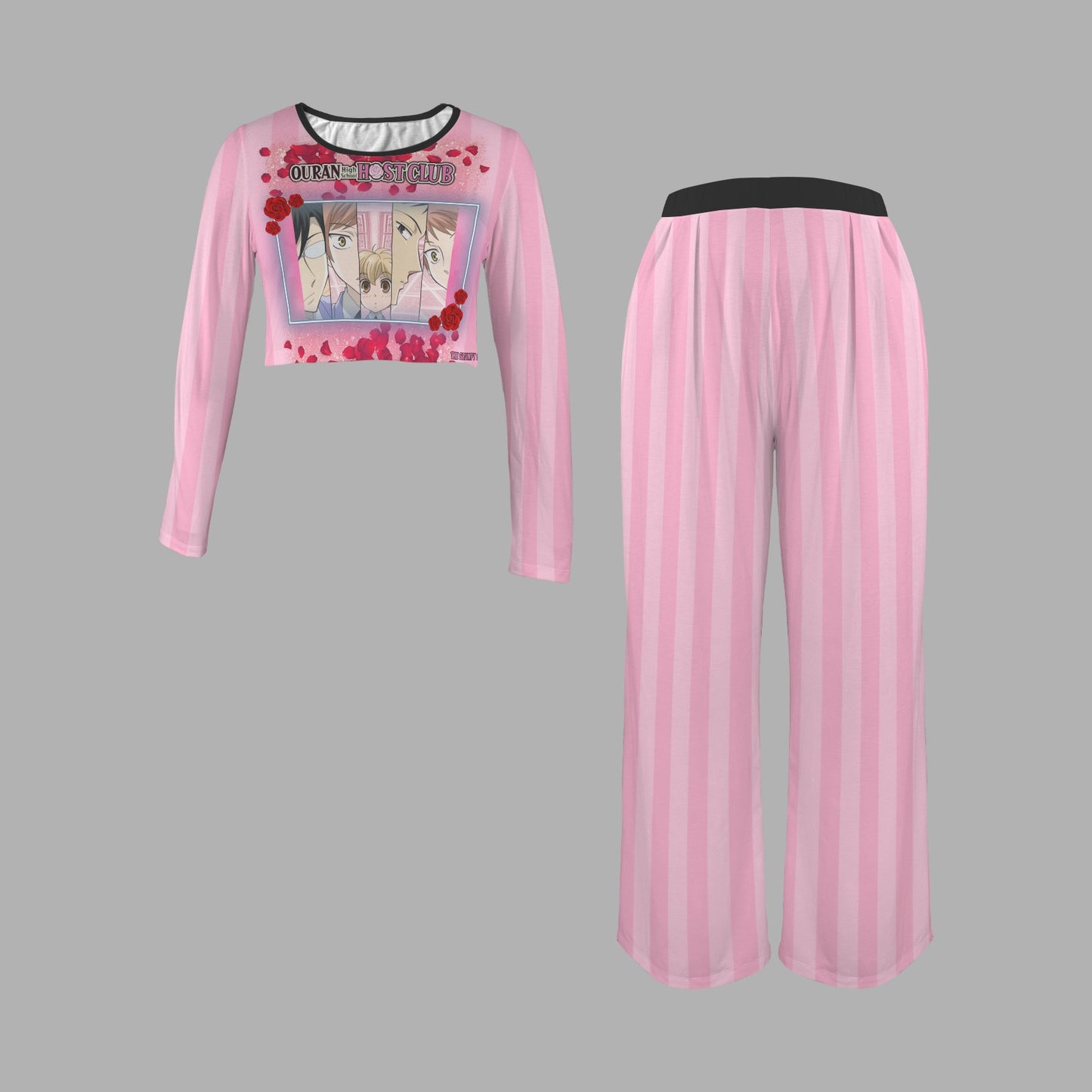 Ouran High School Host Club - The Handsomest Boys Women's Round Neck Pocket Long Pajama Sets