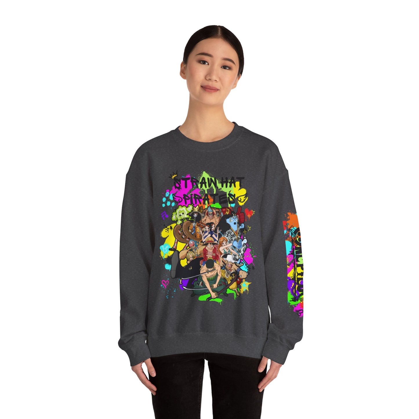 One Piece - Graffiti Straw Hat Crew Unisex Heavy Blend™ Crewneck Sweatshirt