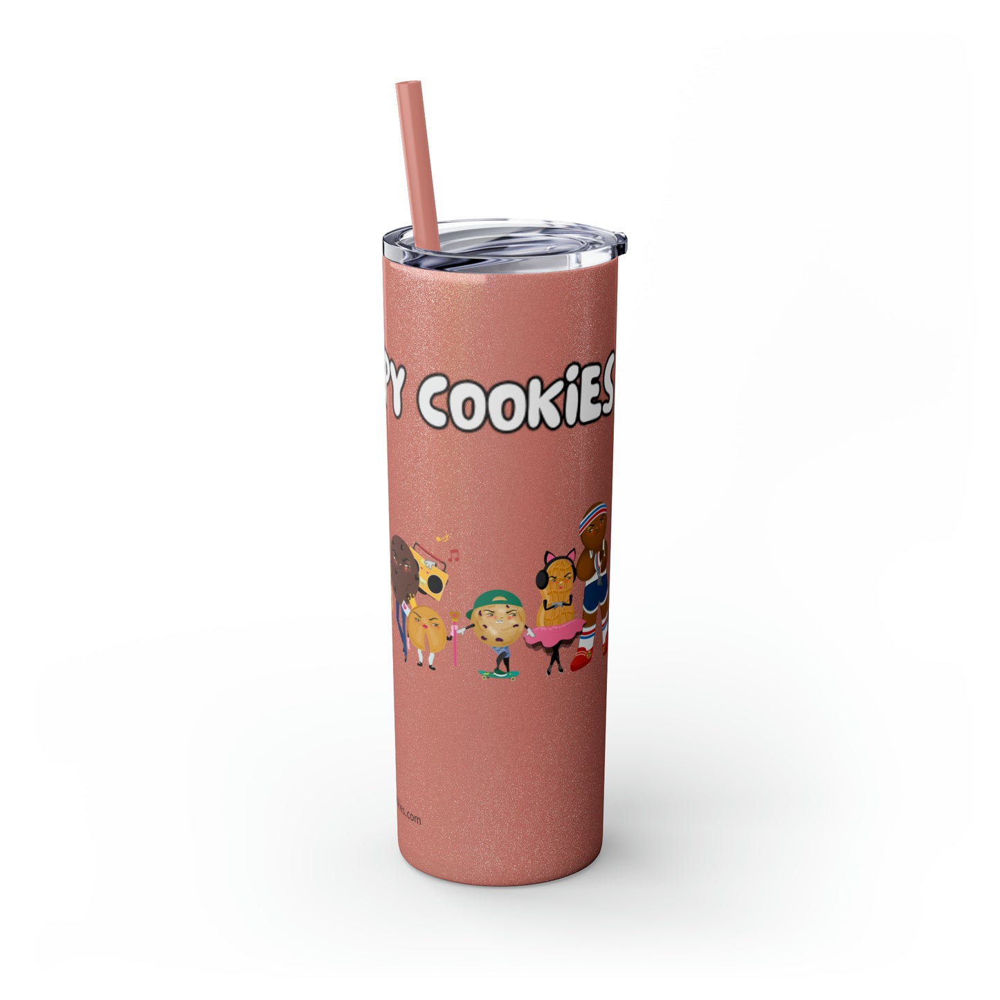 The Grumpy Cookies Crew Skinny Tumbler with Straw, 20oz