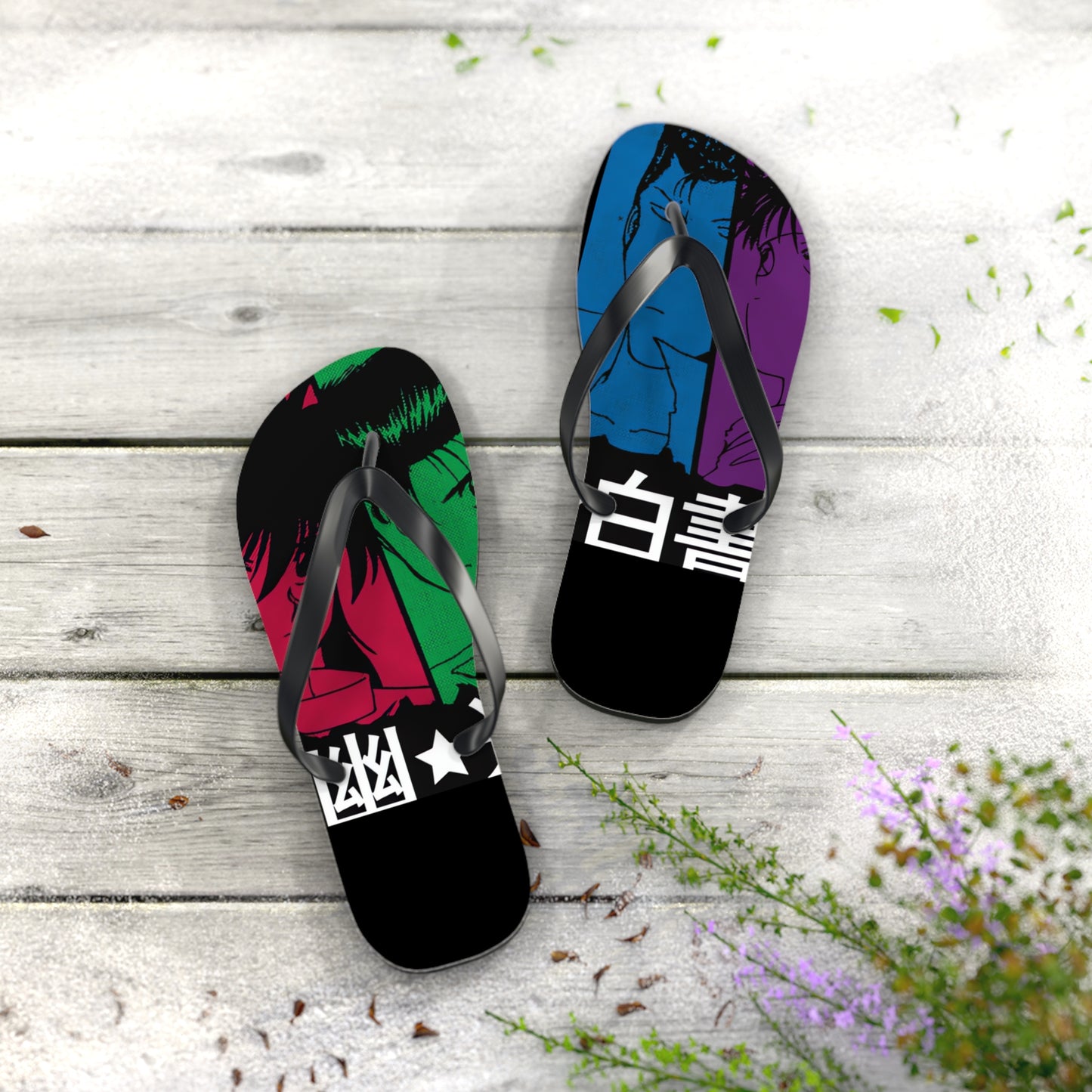 Yu Yu Hakusho Power of Four Unisex Flip Flops