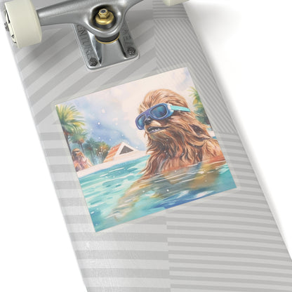 Chewbacca at the Pool Party Kiss-Cut Stickers