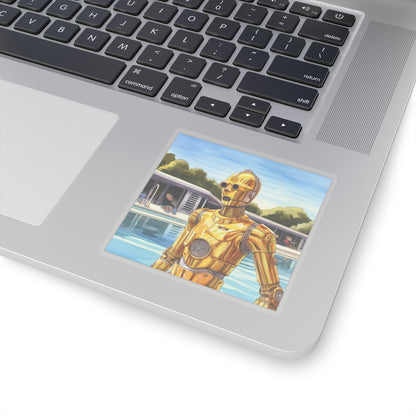 C3PO at the Pool Party Kiss-Cut Stickers