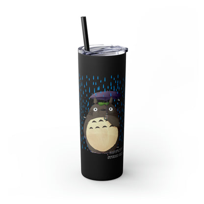 Totoro in the Rain Skinny Tumbler with Straw, 20oz