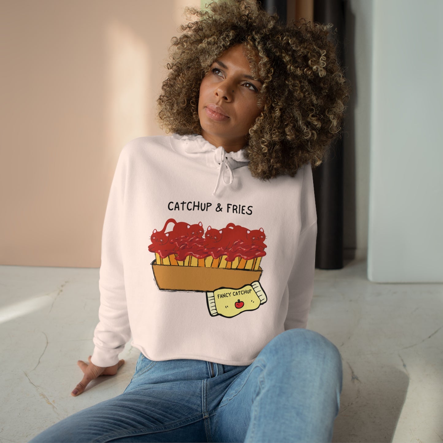 Catsup & Fries Crop Hoodie