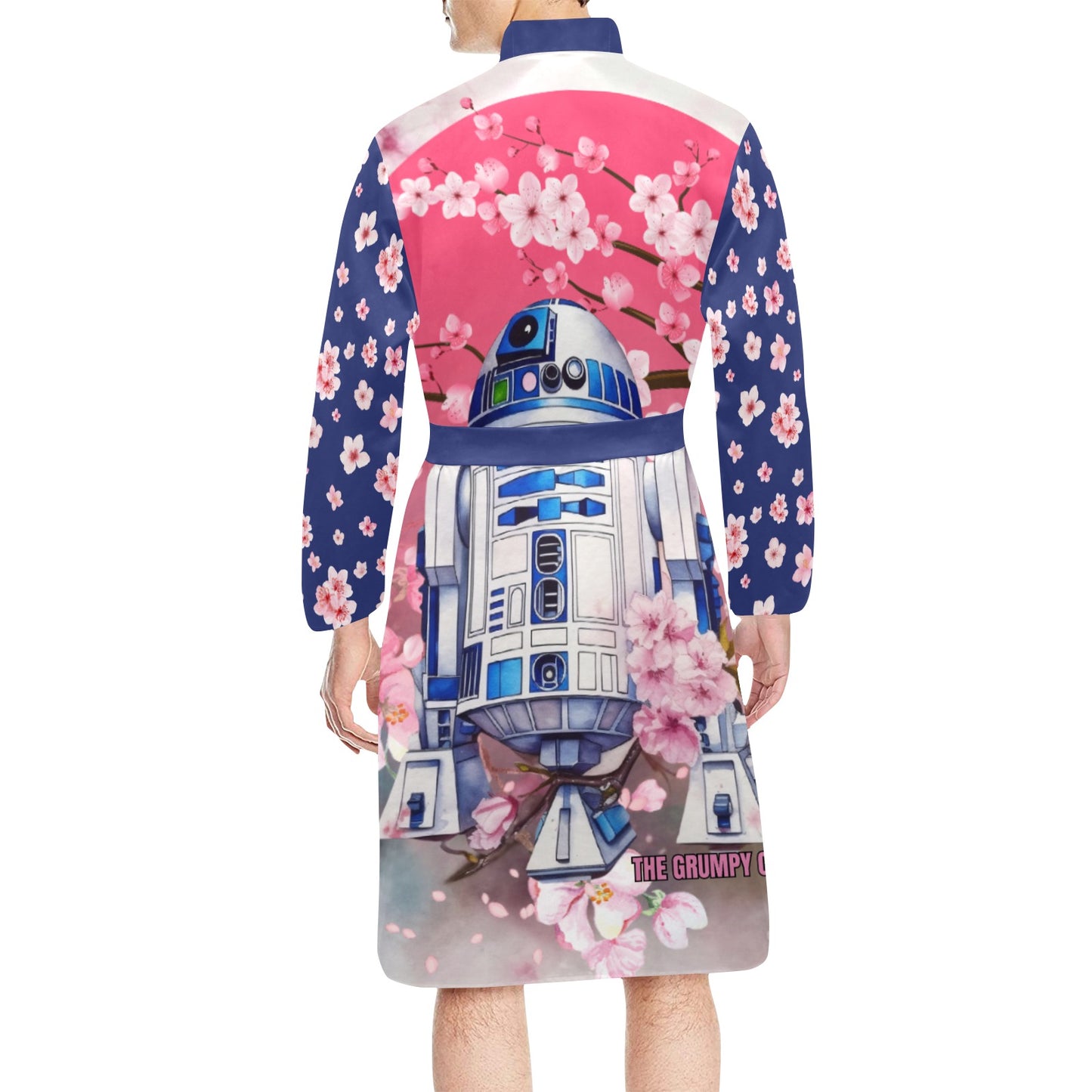 Star Wars - Cherry Blossom R2D2 Men's Long Sleeve Belted Night Robe