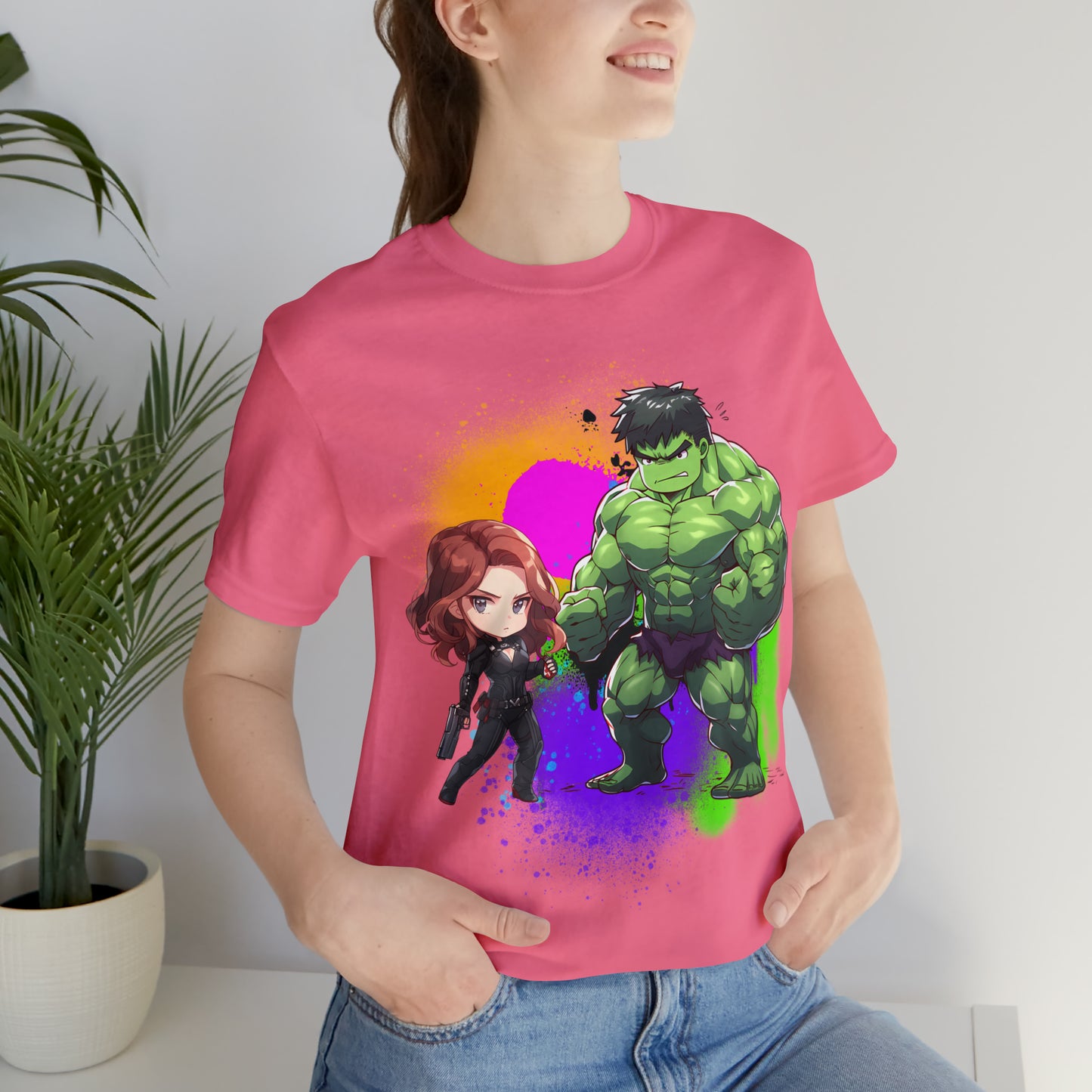 Hulk Loves Black Widow Jersey Short Sleeve Tee