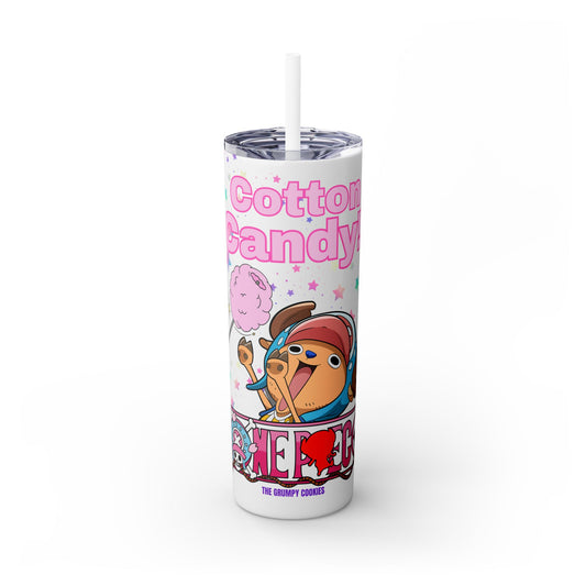 One Piece - Chopper Loves Cotton Candy Skinny Tumbler with Straw, 20oz