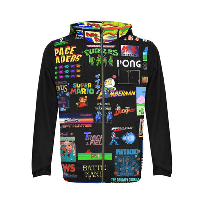 The Grumpy Cookies - Old School Gamer Men's All Over Print Full Zip Hoodie