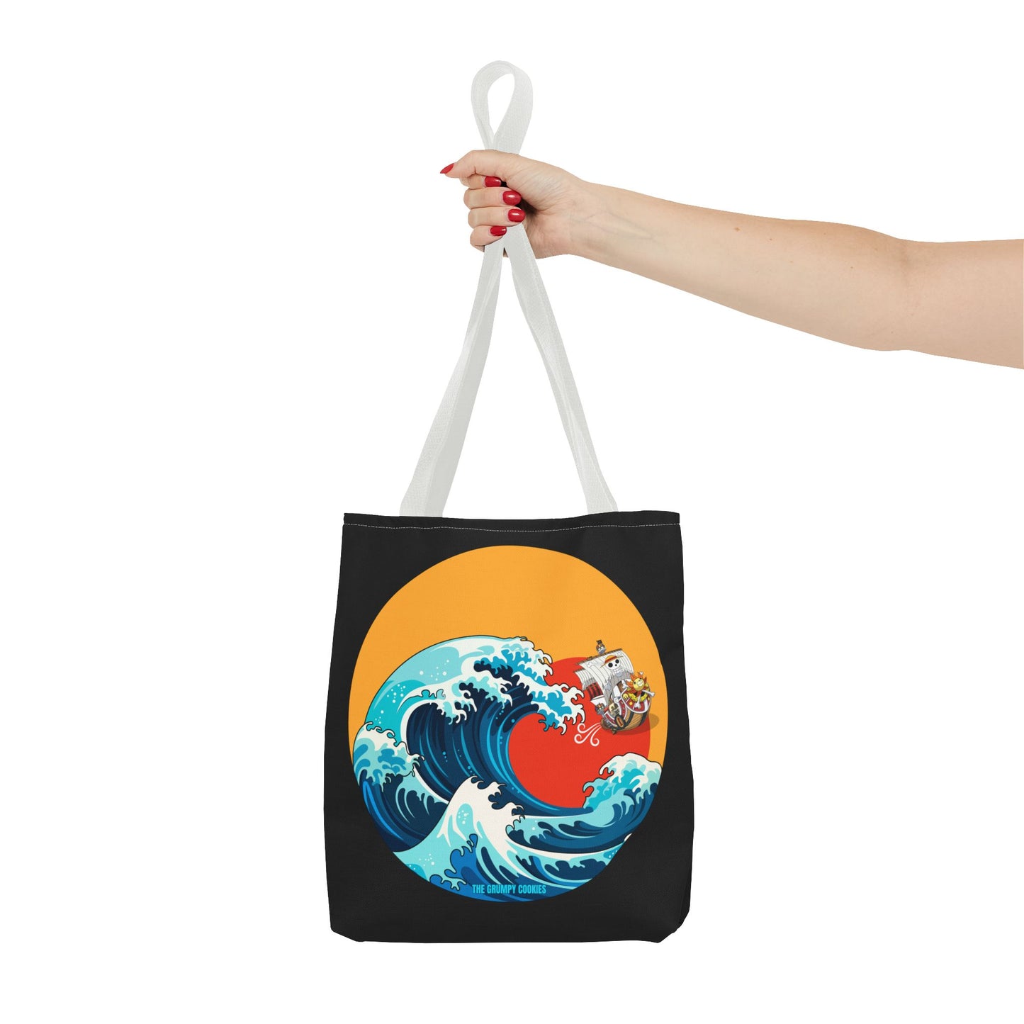 One Piece - Riding the Wave Black Tote Bag