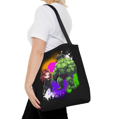 Hulk Loves Black Widow Black Tote Bag