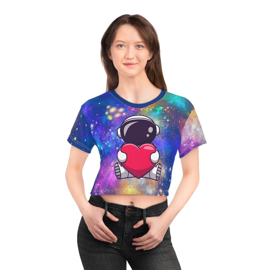 The Grumpy Cookies - Astronaut Loves You Crop Tee