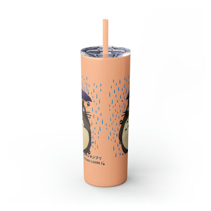 Totoro in the Rain Skinny Tumbler with Straw, 20oz