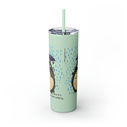 Totoro in the Rain Skinny Tumbler with Straw, 20oz