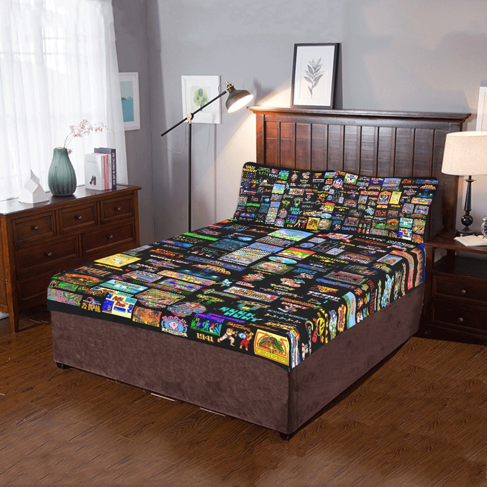 The Grumpy Cookies - Old School Gamer 3-Piece Queen Bedding Set