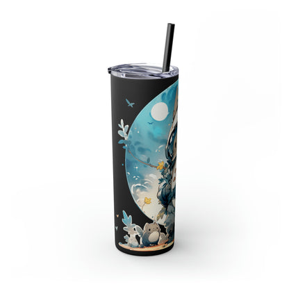 Totoro In Space Skinny Tumbler with Straw, 20oz