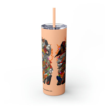 The Many Faces of Naruto Skinny Tumbler with Straw, 20oz