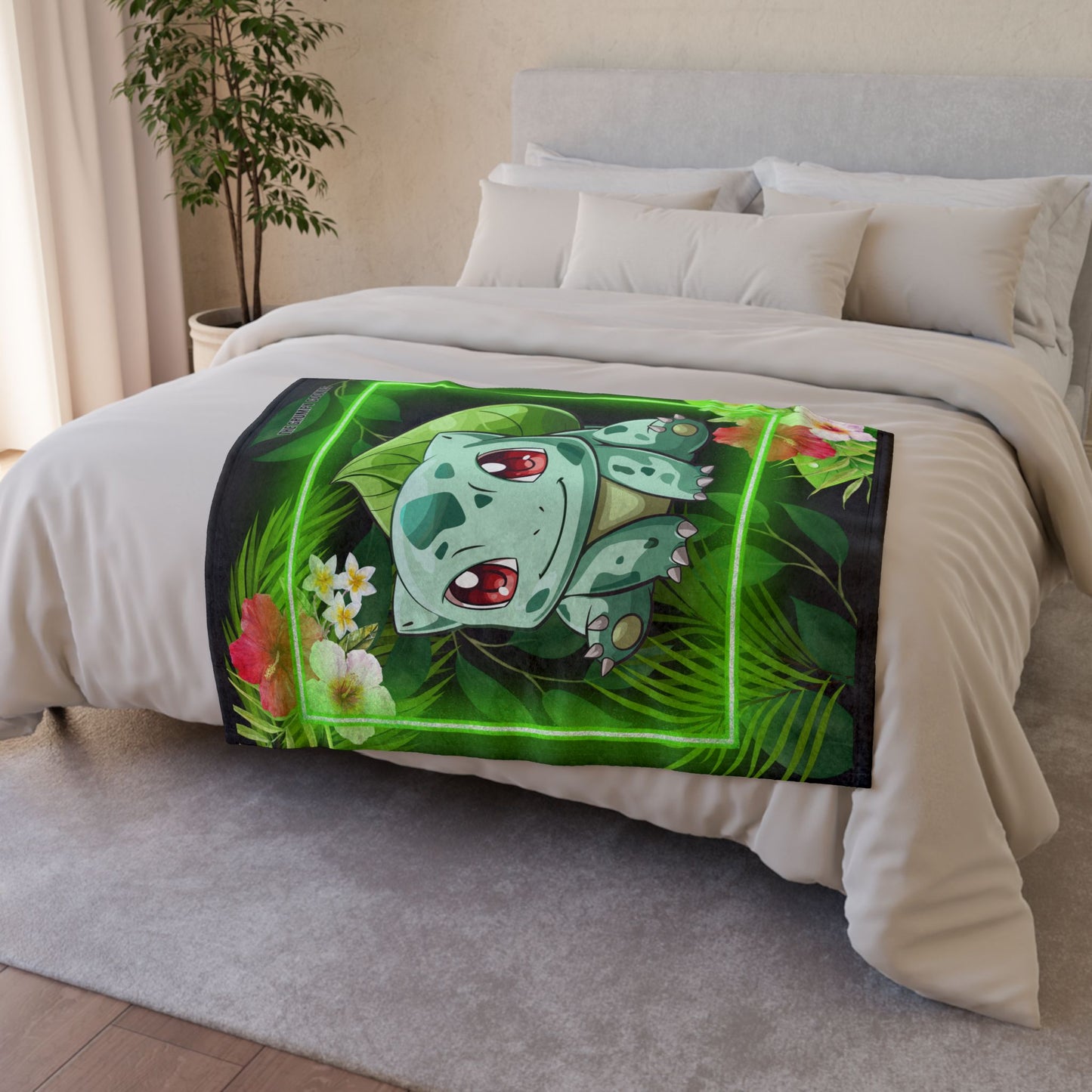 Pokemon- Aloha Bulba Polyester Blanket