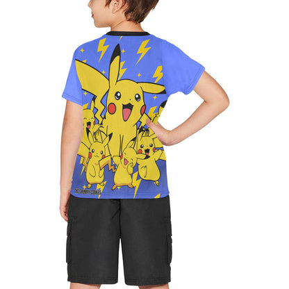 Pokemon - Pika Pika Pika Big Boy's All Over Print Crew Neck T-Shirt