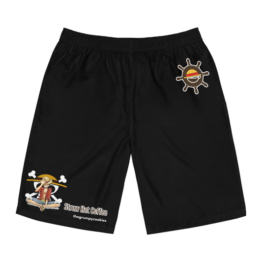 Luffy Straw Hat Coffee Men's Board Shorts (AOP)