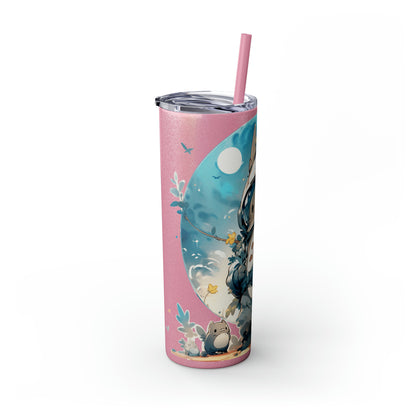 Totoro In Space Skinny Tumbler with Straw, 20oz